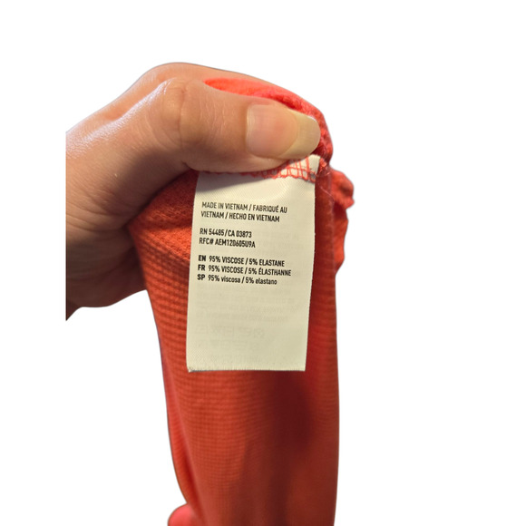 American Eagle soft & sexy waffle top in pink, size small - Picture 4 of 5